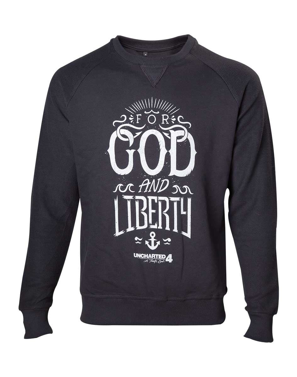 Uncharted 4 Pullover -L- For God and Liberty,schwa