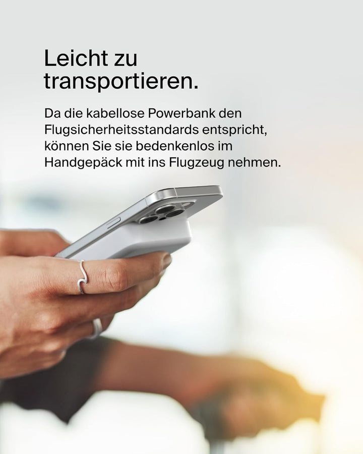 Belkin BoostCharge Pro Kabellose Powerbank 10000mAh mit Qi2, MagSafe-Kompatibles Tragbares Ladegerät