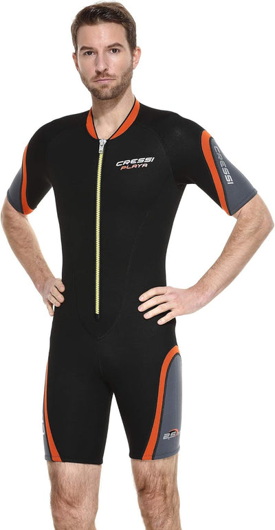 Cressi Playa Man Wetsuit 2.5 mm - Men's Premium Neoprene Wetsuit Shorty for Snorkeling, Diving, Swim