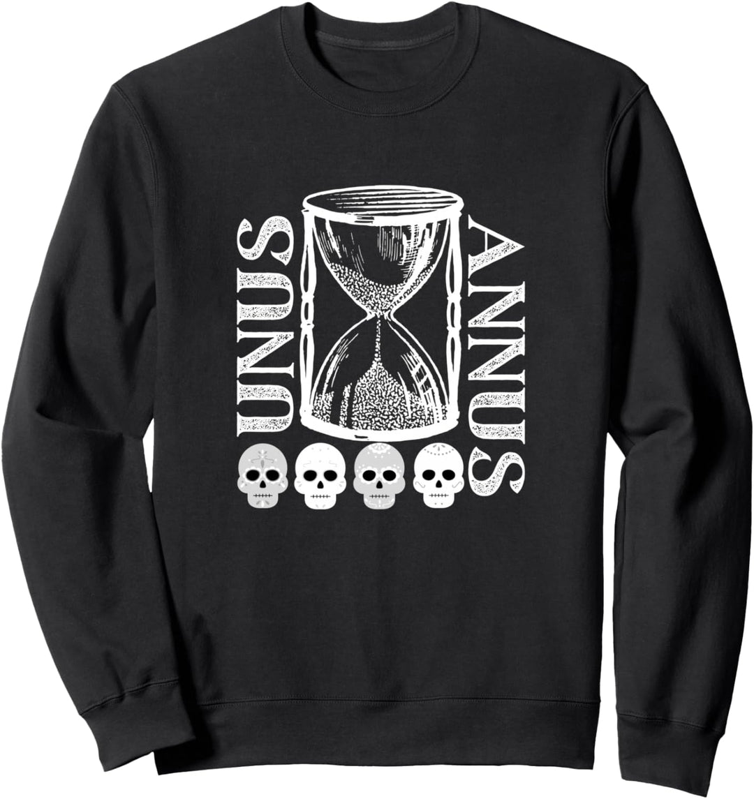 Unus Annus shirt verfügt über Sanduhr und Schädel Sweatshirt