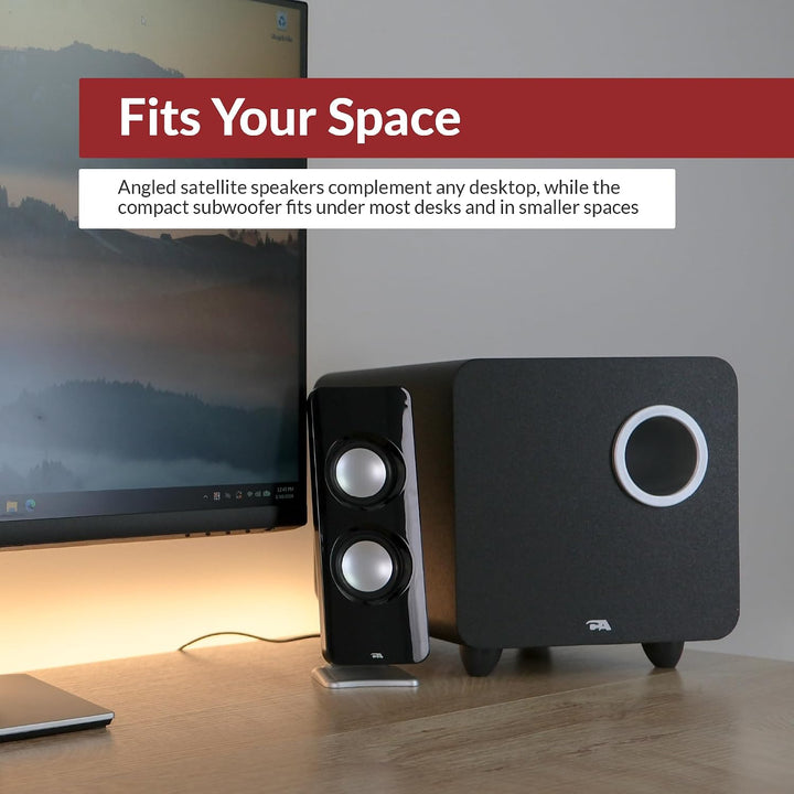 Cyber Acoustics CA-3610 2.1 Multimedia-Lautsprechersystem mit Subwoofer, perfekte Computer-Lautsprec