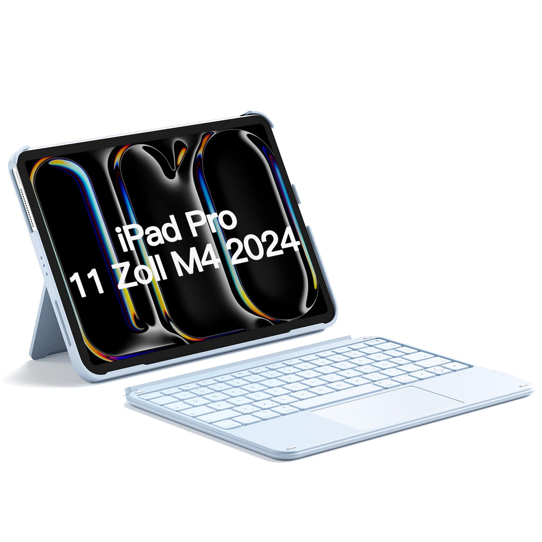 Inateck Hülle mit Tastatur für iPad Pro 11 2024, ACE Touch Ultraleichte Tastatur Abnehmbar, mit Touc