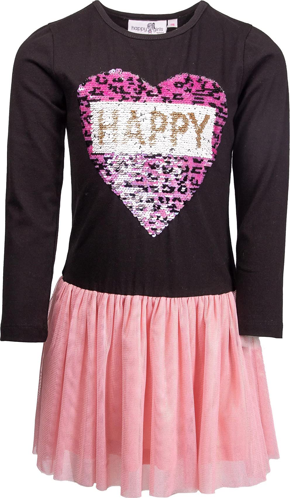 Happy Girls Mädchen Jerseykleid Gewirkt mit Tüllrock Kinderkleid, 110