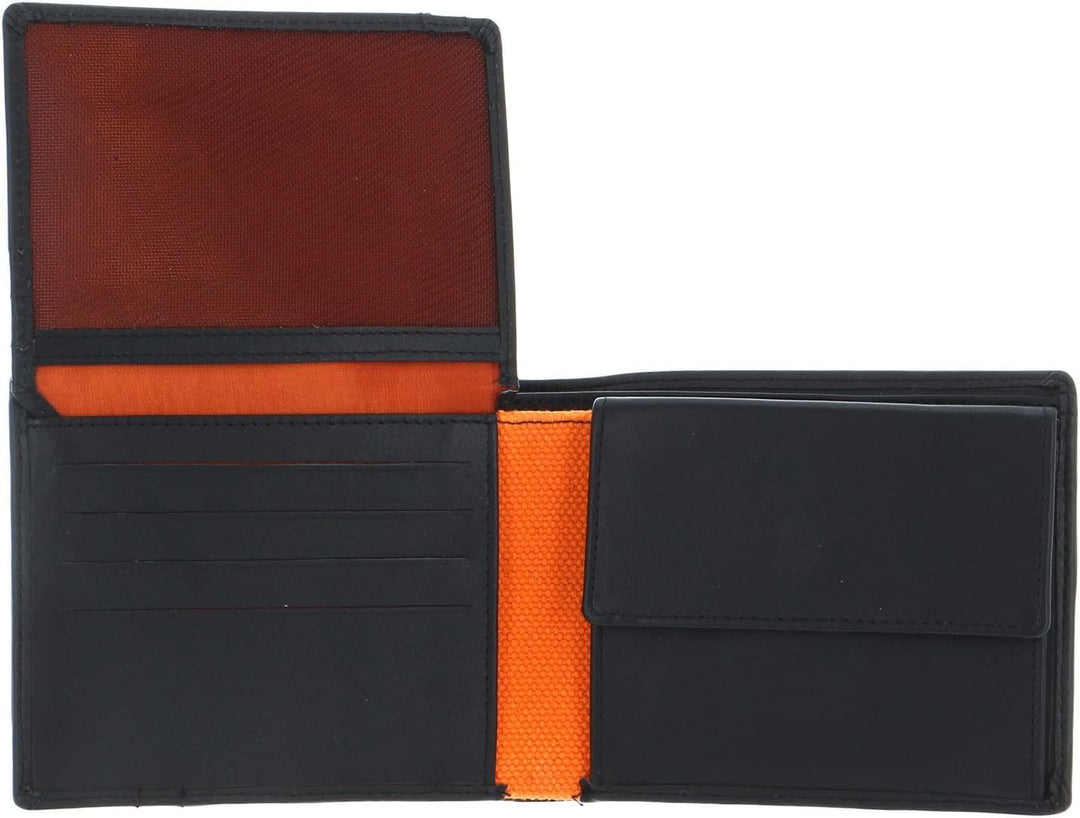 bruno banani Herren Geldbörse Portemonnaie Geldbeutel Black/Orange 1934 Black / Orange, Black / Oran