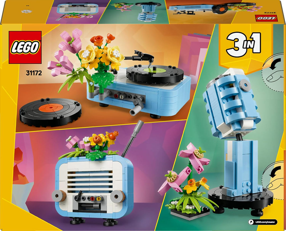 LEGO Creator 3in1 Plattenspieler mit Blumen - Spielzeug umbaubar in Radio oder Mikrofon - Musik Spie