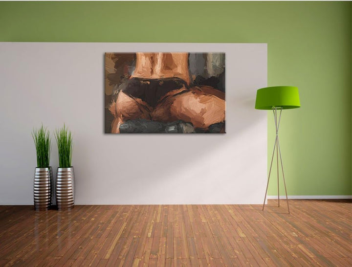Pixxprint Frauenkörper von hinten als Leinwandbild/Grösse: 100x70 cm/Wandbild/Kunstdruck/fertig besp