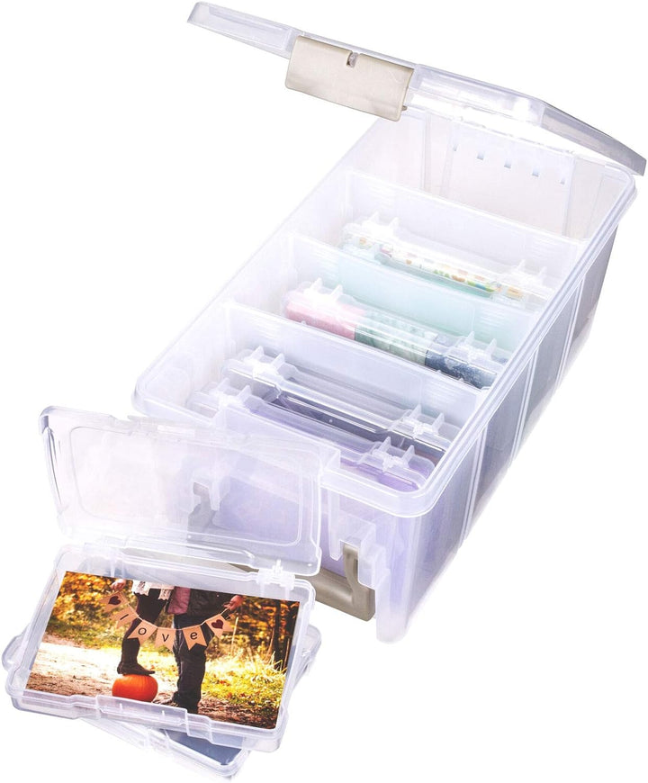 ArtBin Semi Satchel Foto- und Bastelorganizer Set, grosse Box mit [8] Kunststoff-Aufbewahrungsboxen