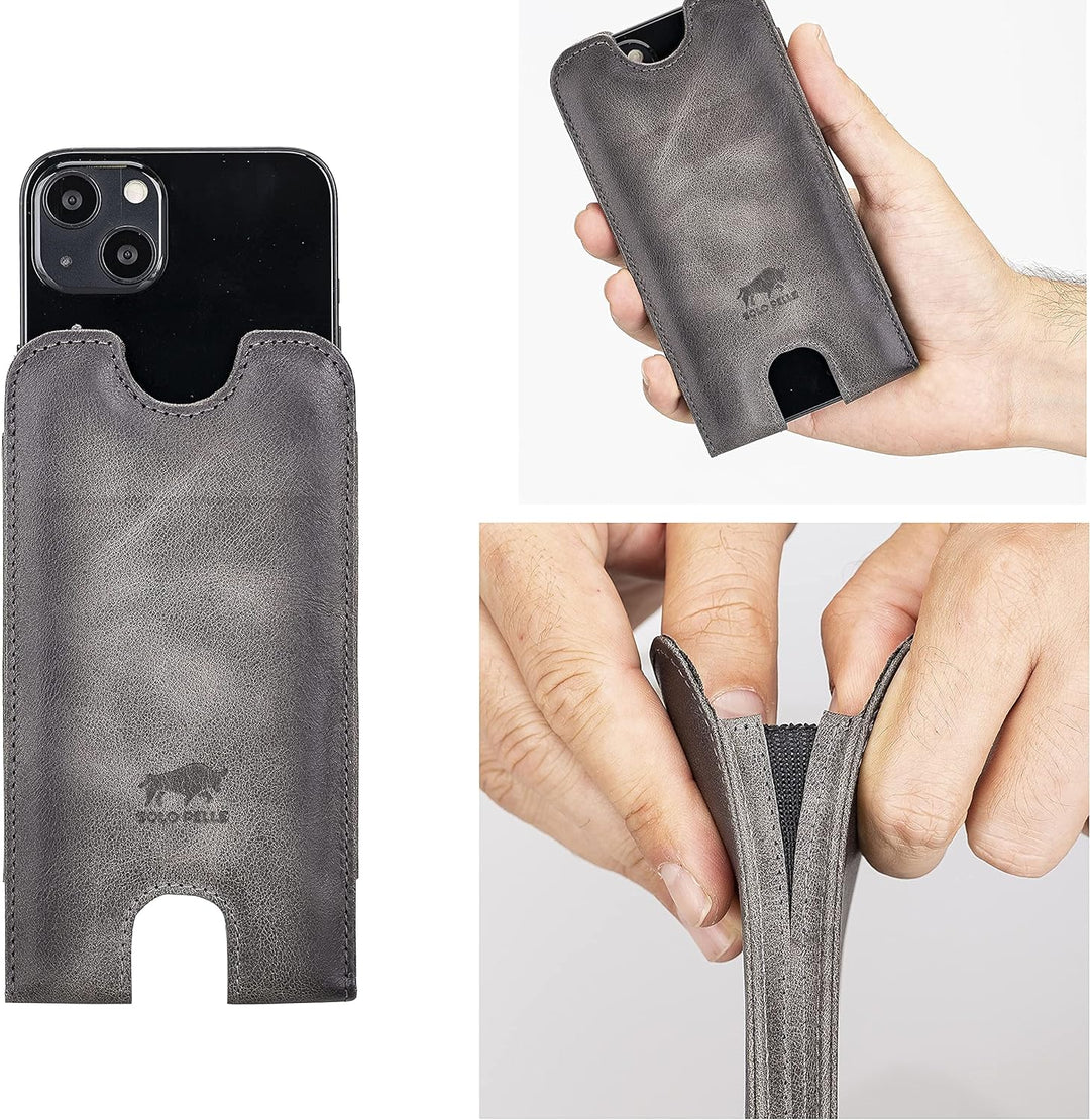Solo Pelle Lederhülle für das iPhone 12 Mini + 13 Mini bis 5,4 Zoll Case Leder Hülle Ledertasche aus