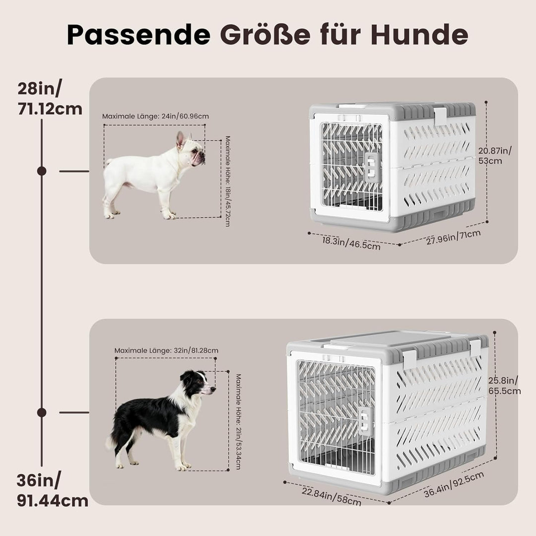 Gardner Pet faltbare Hundebox für grosse Hunde, Hundetransportbox, Montage ohne Werkzeug, Reisebox f