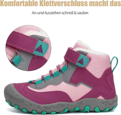 Mishansha Kinder Winterschuhe Gefüttert Winterstiefel für Jungen Mädchen Gr.24-38 25 EU Violett, 25