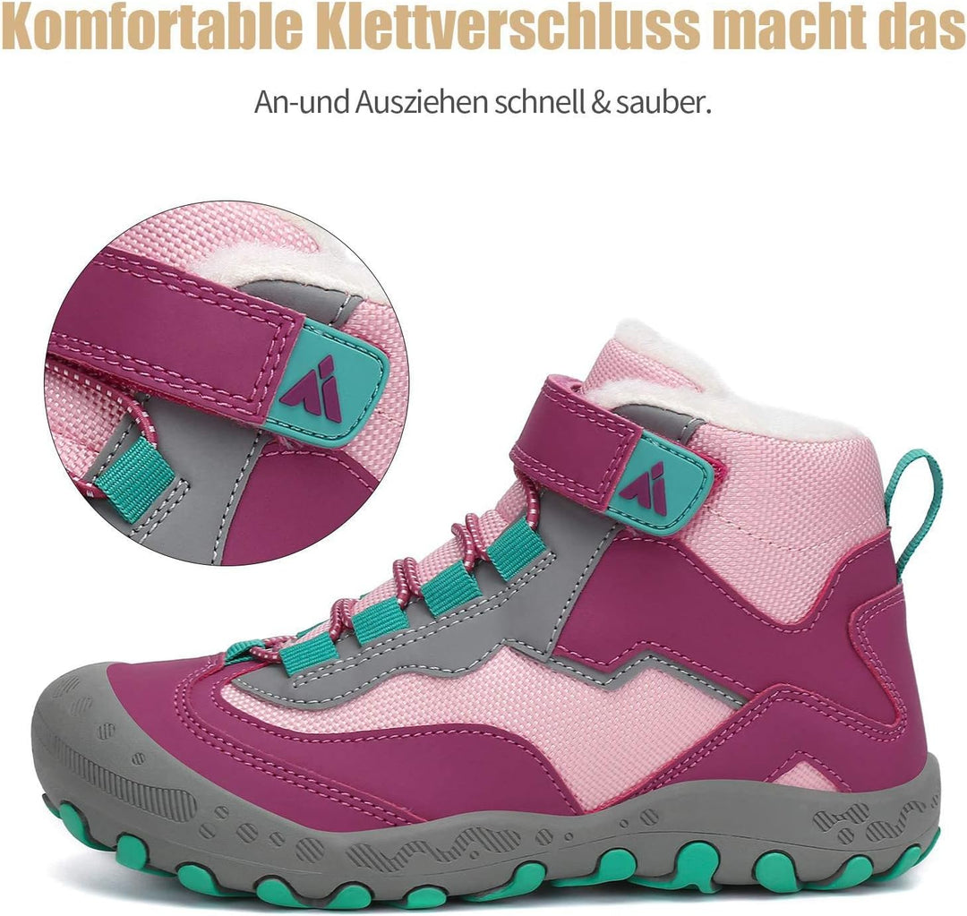 Mishansha Kinder Winterschuhe Gefüttert Winterstiefel für Jungen Mädchen Gr.24-38 36 EU Violett, 36