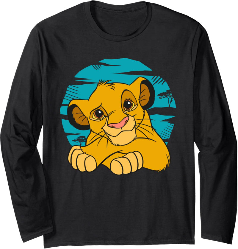 Disney The Lion King Young Simba Resting Blue 90s Langarmshirt