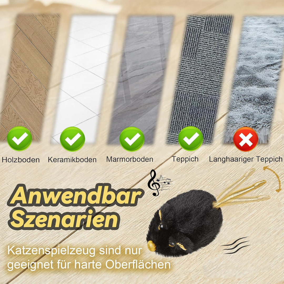Vealind Katzenspielzeug Elektrisch Spielmaus, Katzenspielzeug Mäuse Spielmäuse für Katze mit Umzug U