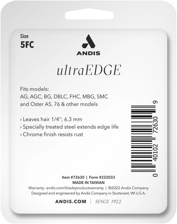 Andis 72630 Ultra Edge abnehmbare Scherklinge für Hunde – ausgestattet mit Edelstahl für präzises Tr