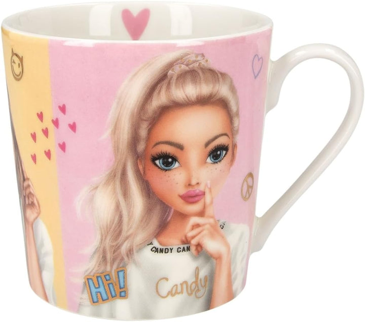 Depesche 12610 TOPModel Snap Shots - Tasse mit ModelMotiv und Goldaufdruck, Trinkbecher aus Porzella