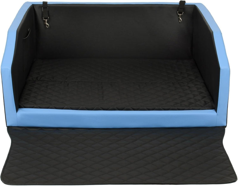 Autohundebett Reisebett Hundebett für Kofferraum Transportsystem 100x70cm (Farbe: schwarz, blau), sc