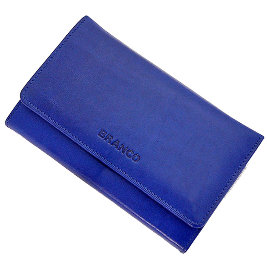 GoBago Branco Leder Damen Geldbörse Börse Portemonnaie Geldbeutel (Blau), Blau