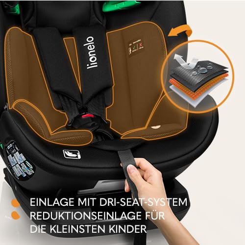 LIONELO LAVENDER I-SIZE Kinderautositz von 76 bis 150 cm konform mit R129 i-Size Standard, ISOFIX Mo