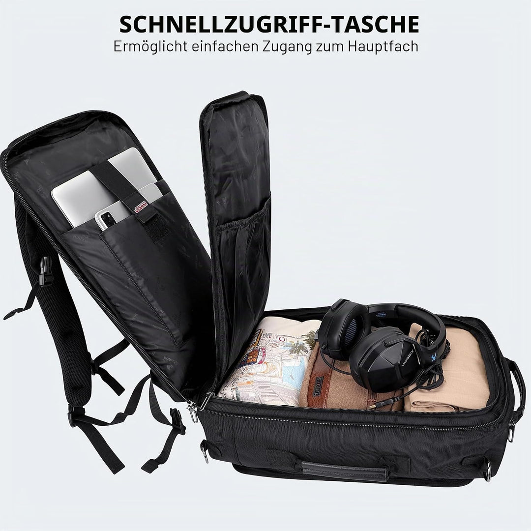 WITZMAN Reiserucksack Nylon Herren Damen Reisetasche Gross TSA Freundlich Handgepäck Rucksack(B686 S