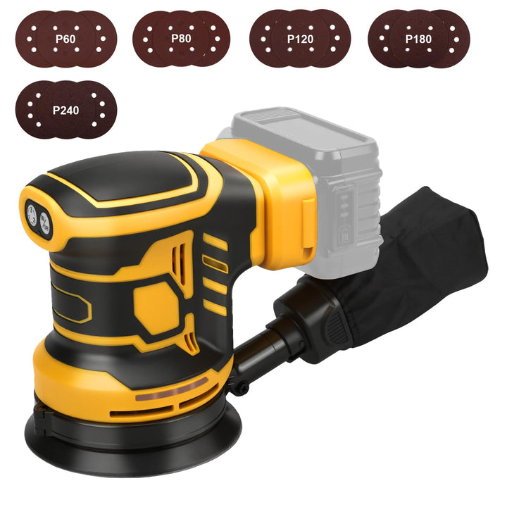 Akku-Exzenterschleifer, 125 mm Professional Exzenterschleifer für Dewalt 18V,20v Akku, Bürstenloser