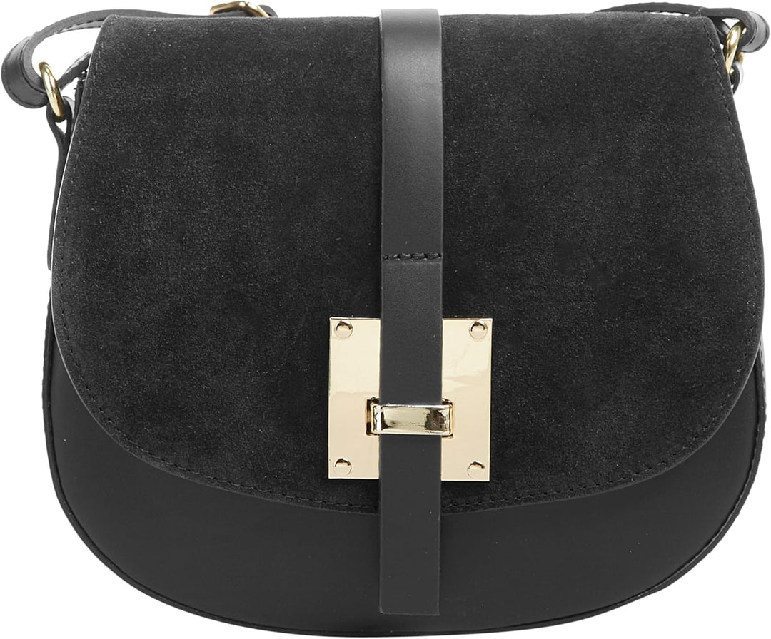 Cluty Umhängetasche Echt Leder Damen | Made in Italy, Ledertasche mit Magnetverschluss, Crossbody Ba