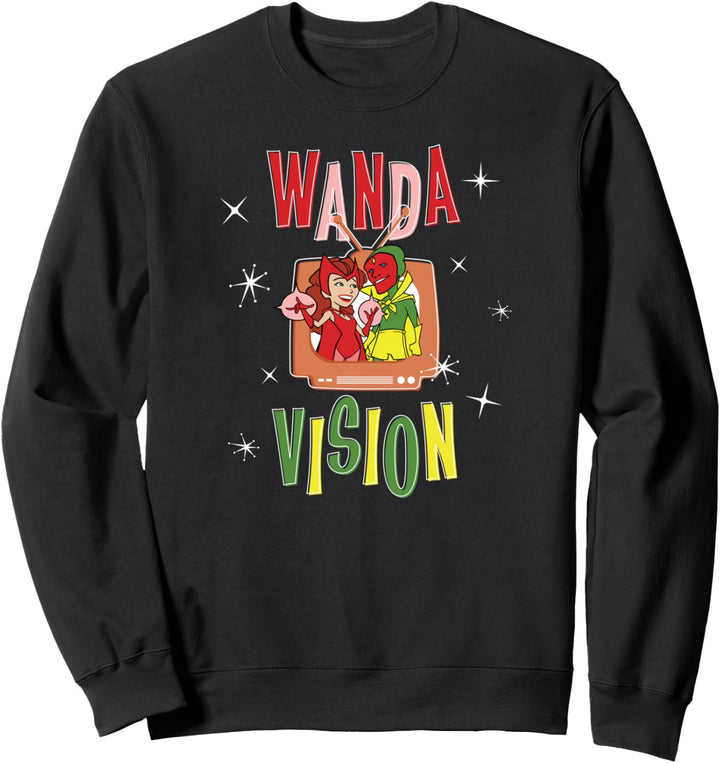 Marvel WandaVision Wanda & Vision Retro TV Artwork Sweatshirt