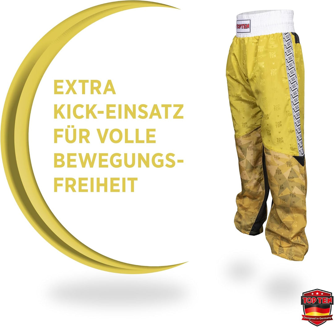 TOP TEN Kickboxhose „Prism“ Gelb S, XXL