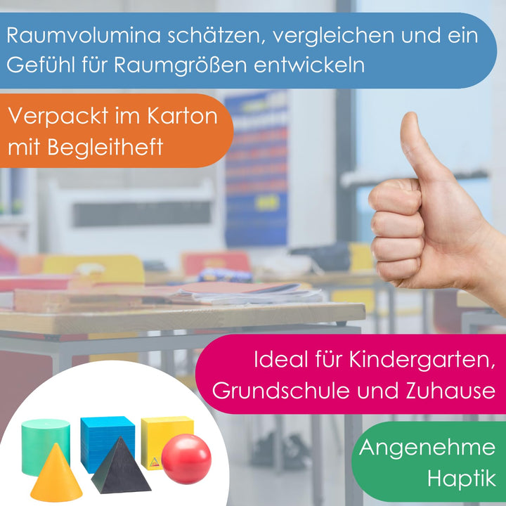 WISSNER® RE-Plastic 6 Geometrie Körper Formen – Mathe