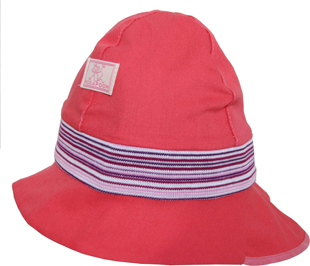 PICKAPOOH Baby/Kinder Sonnenmütze/Sonnenhut Feuerwehr Bio-Baumwolle, Cayenne feine Ringel, Gr. 44