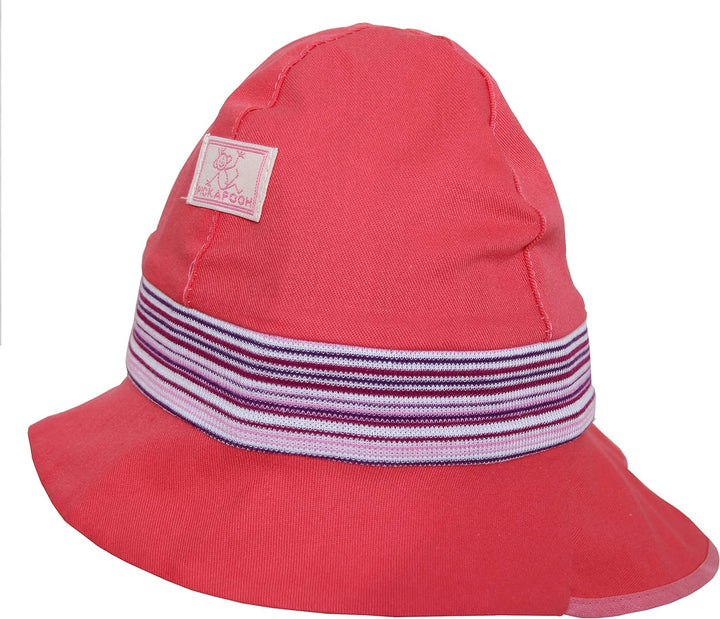 PICKAPOOH Baby/Kinder Sonnenmütze/Sonnenhut Feuerwehr Bio-Baumwolle, Cayenne feine Ringel, Gr. 44