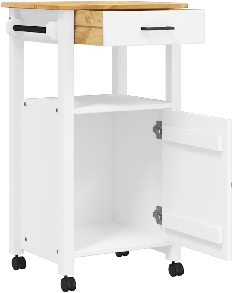 vidaXL Küchenwagen, Servierwagen mit viel Stauraum, Beistellwagen für Küche Wohnzimmer Badezimmer, T