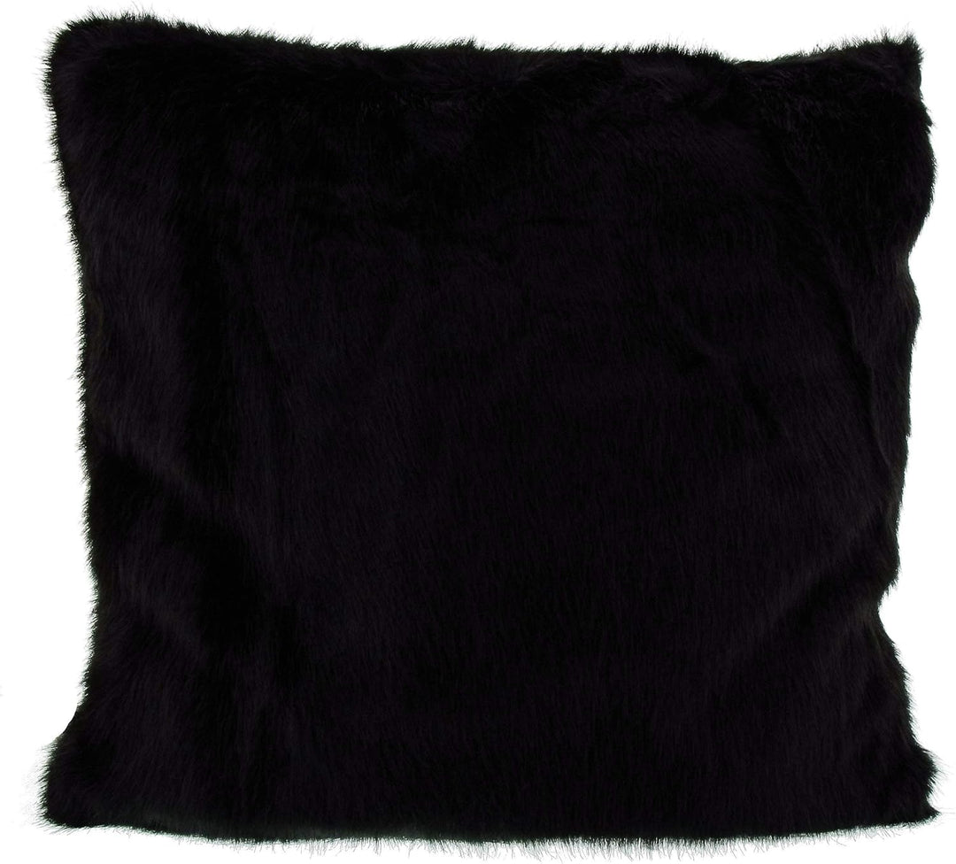 Gözze - Wohnkissenhülle, Kunstfell in edler Pelzoptik, Design Nerz, 50 x 50 cm - Schwarz, Nerz
