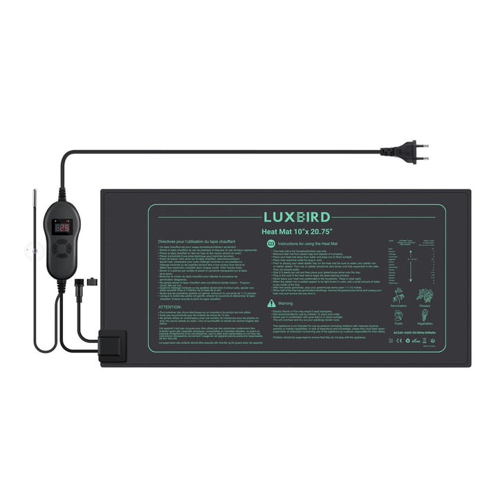 Luxbird Heizmatte mit Thermostat, 1 Heizmatten mit 1 Controller, Zimmergewächshaus Wärmematte 30 Wat