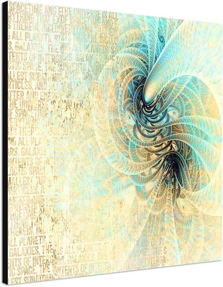 Paul Sinus Art Kunstdruck beige türkis Creme Abstrakt417_60x60cm Leinwandbild - Leise Fantasie ferti