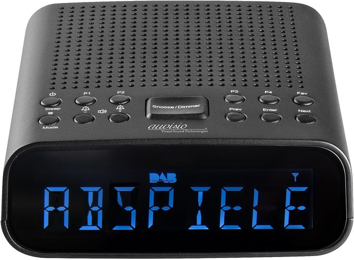 auvisio UKW-Radiowecker: DAB+-Radiowecker, grosses VA-Display, BT, 2 Weckzeiten, USB-Ladeport (Radio