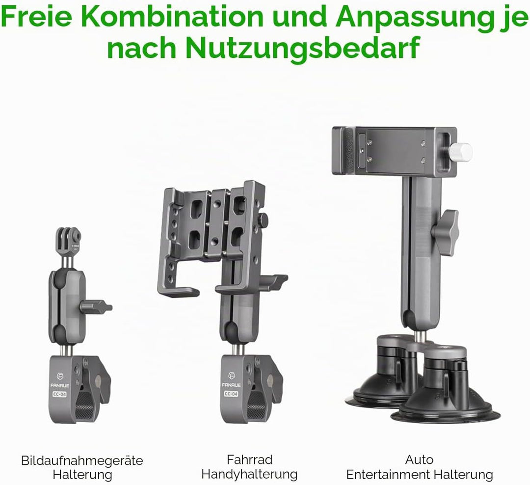 FANAUE Doppelbuchsenarm kompatibel mit RAM Mounts Type B 1" Ball Assembly und Motorrad-Handyhalterun