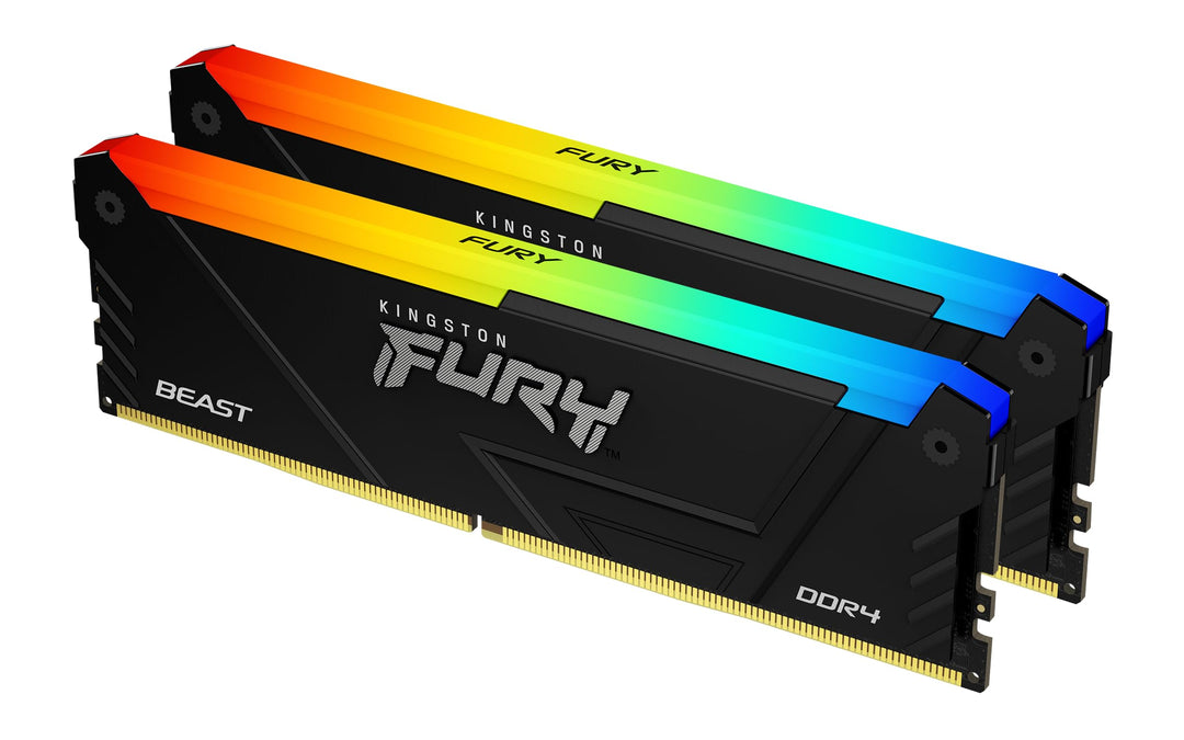 Kingston FURY Beast RGB 32GB 3200MT/s DDR4 CL16 DIMM (Kit mit 2) PC Arbeitsspeicher KF432C16BB2AK2/3