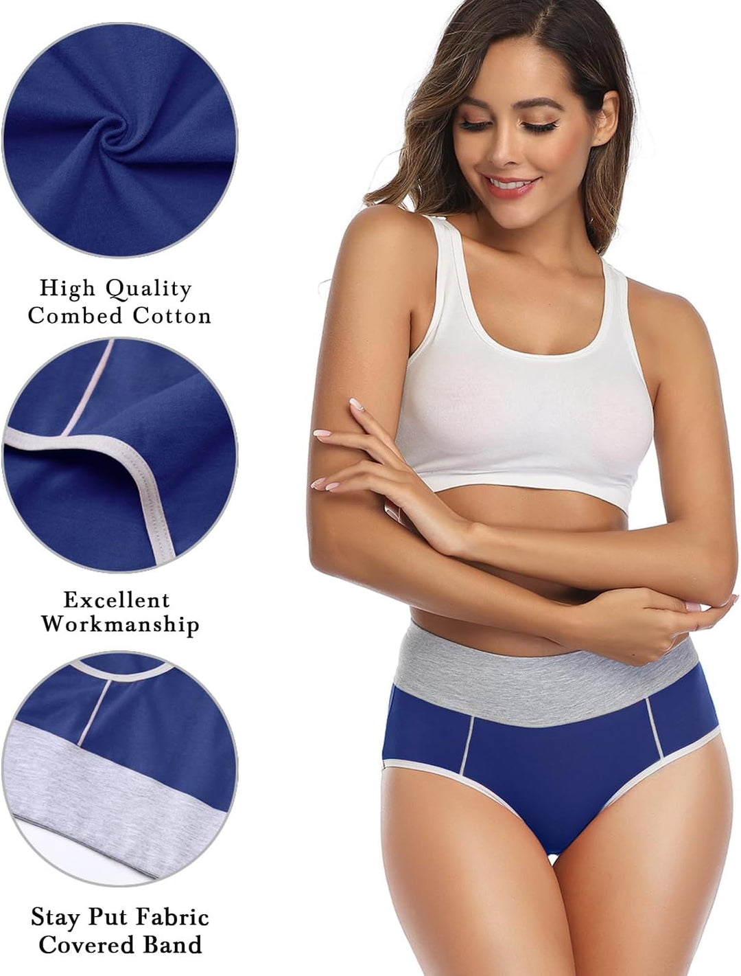 wirarpa Unterhosen Damen Baumwolle Unterwäsche Frauen Taillenslip Hohe Taille Slip 5er Pack XL Mehrf