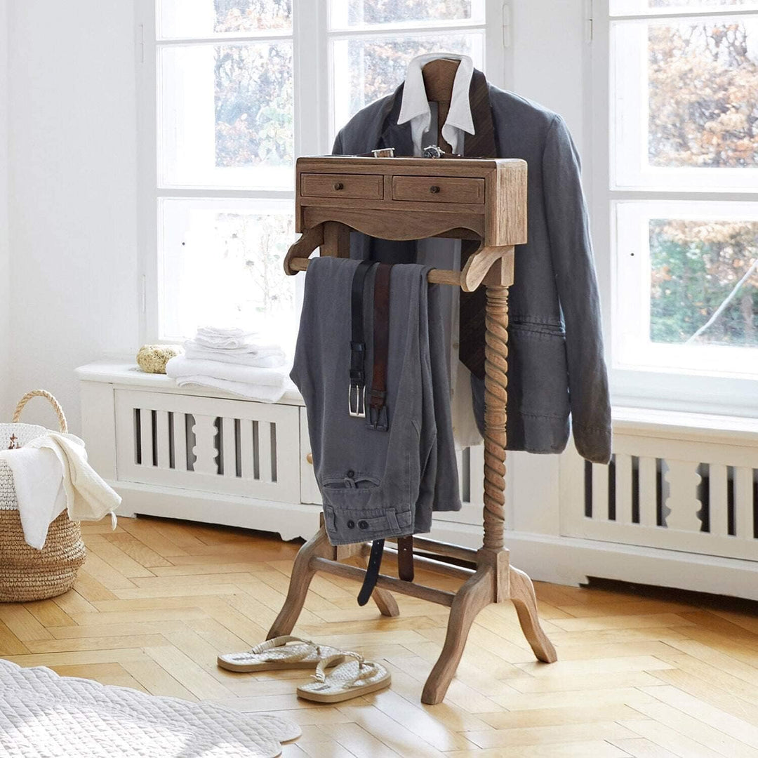 Loberon Herrendiener Doncaster, Traditionelles Design, Gedrechselte Beine, Aufbewahrung, Ordnungshel