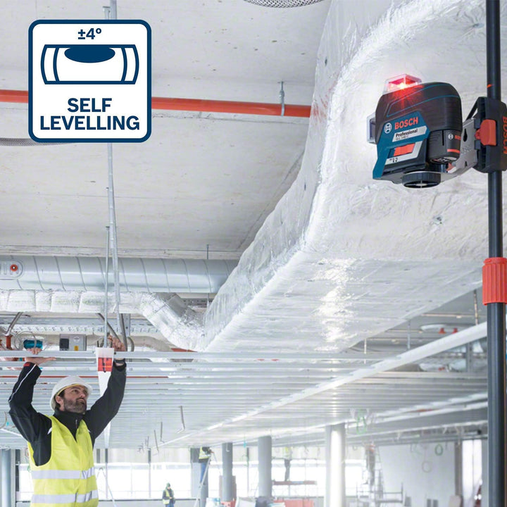 Bosch Professional Linienlaser GLL 3-80 C (m. App-Funktion, roter Laser, Innenbereich, max. Arbeitsb