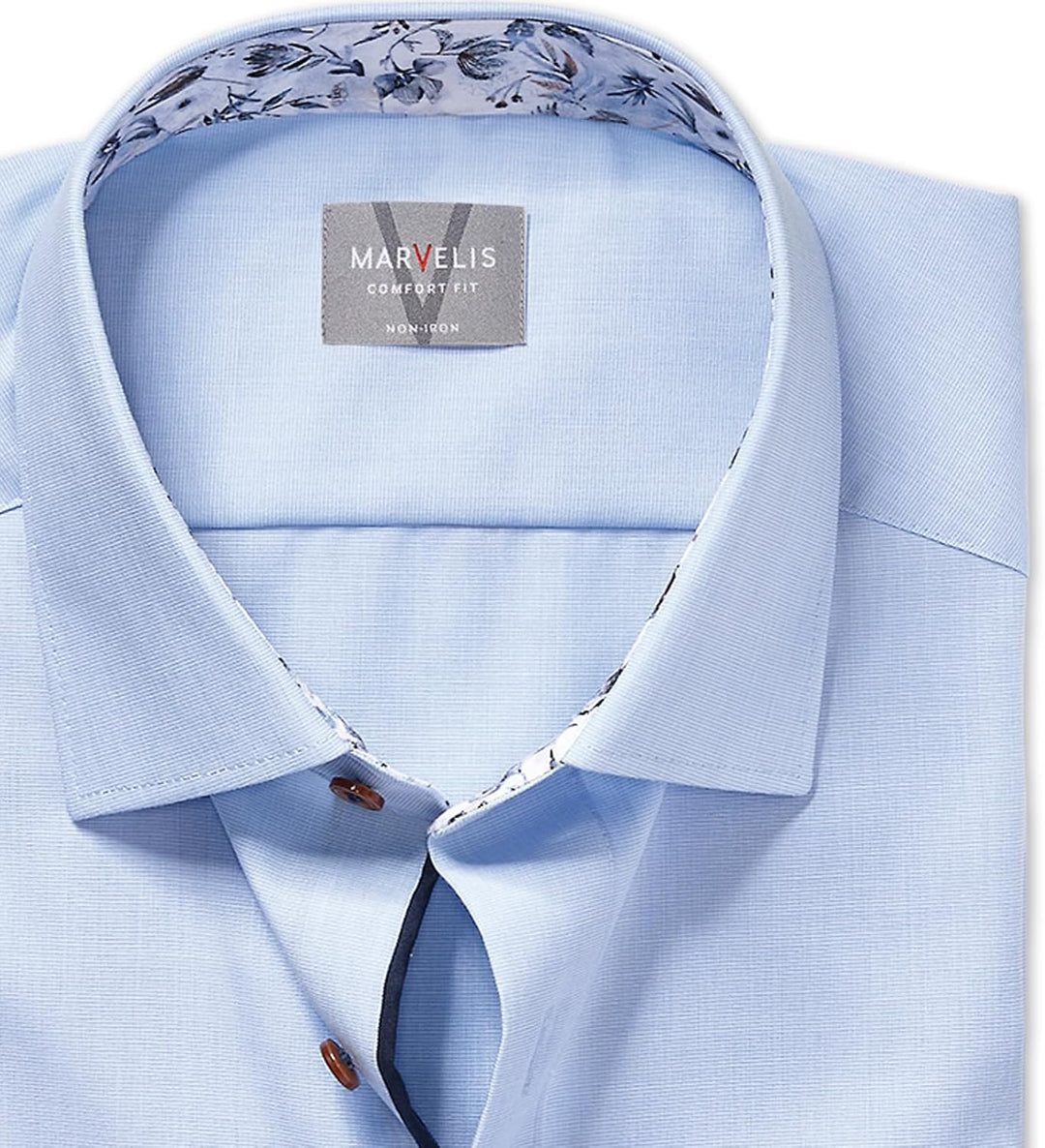 Marvelis Herren Businesshemd Langarm 700014,Einfarbig,Comfort fit,New Kent 39 Rauchblau 13, 39 Rauch