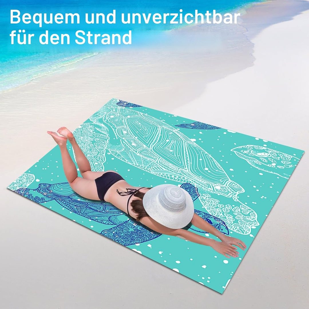 FGen Stranddecke sandfrei,210x200cm Extra Gross Stranddecke,Wasserdicht Picknickdecke,Picknickdecke