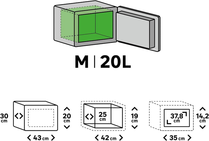 STANDERS - Elektronischer Safe - 20L - 30 x 43 x 20 cm - Wandtresor - Code-Safe - 2 Sicherheitsschlü
