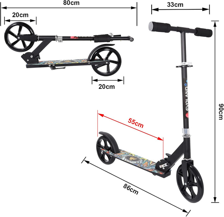 Roller Kinder Scooter, Wheel Scooter, Faltbarer Kinderroller für Kinder ab 5 Jahren, höhenverstellba