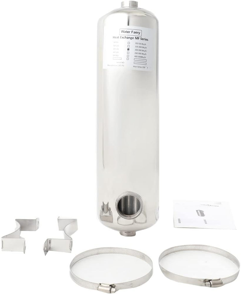 YILIKISS Edelstahl Schwimmbadheizer 60Kw Edelstahl Schwimmbad Wärmetauscher Pool Wärmetauscher 250 L