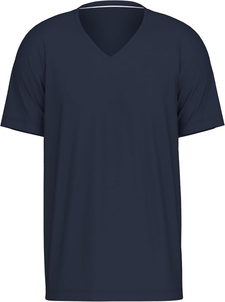 CALIDA Remix Basic Sleep T-Shirt Herren, V-Ausschnitt, aus 100% Baumwolle 50 Dark Sapphire, 50 Dark