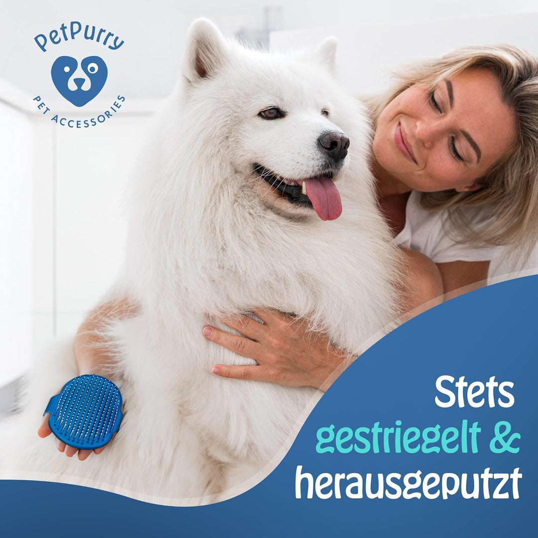 Hundebürste kurzhaar (2er Set) - Premium Striegel für Unterwolle und Deckhaar - Katzenbürste zum Ent