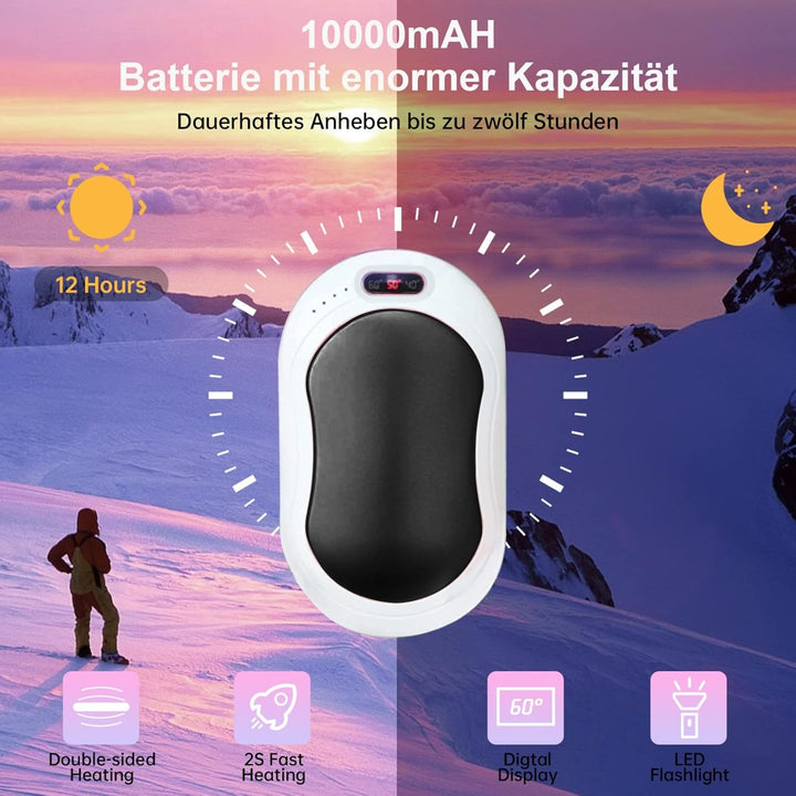 Aitesuo Handwärmer Wiederaufladbar, USB Taschenwärmer mit 6000mAh/10000mAh Tragbarer Powerbank Elekt