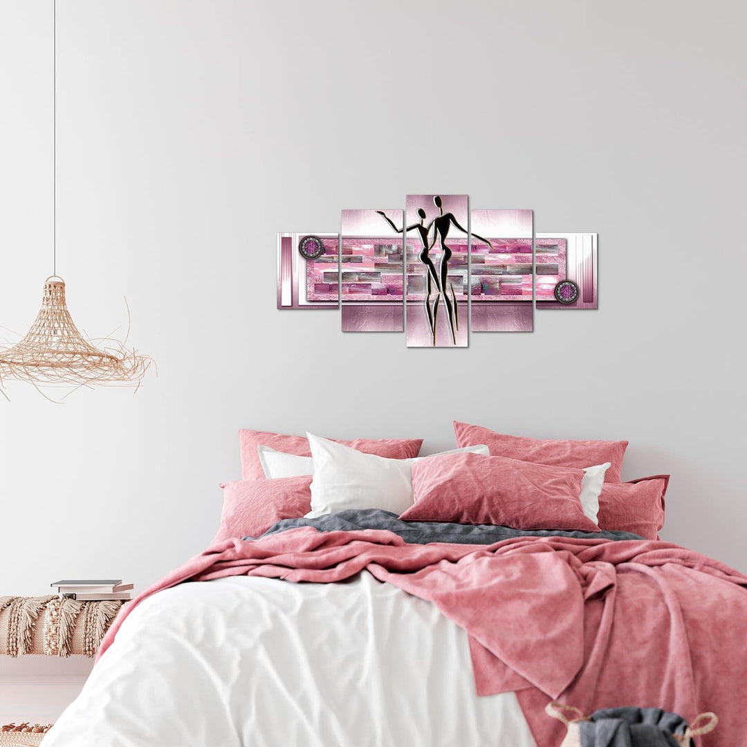 Runa Art Wandbilder Abstrakt Figuren 5 Teilig Bild auf Vlies Leinwand Deko Wohnzimmer Schlafzimmer L
