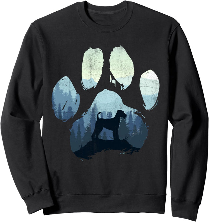 Airedale Terrier Hundepfote Mama Papa Nebel Berge Sweatshirt